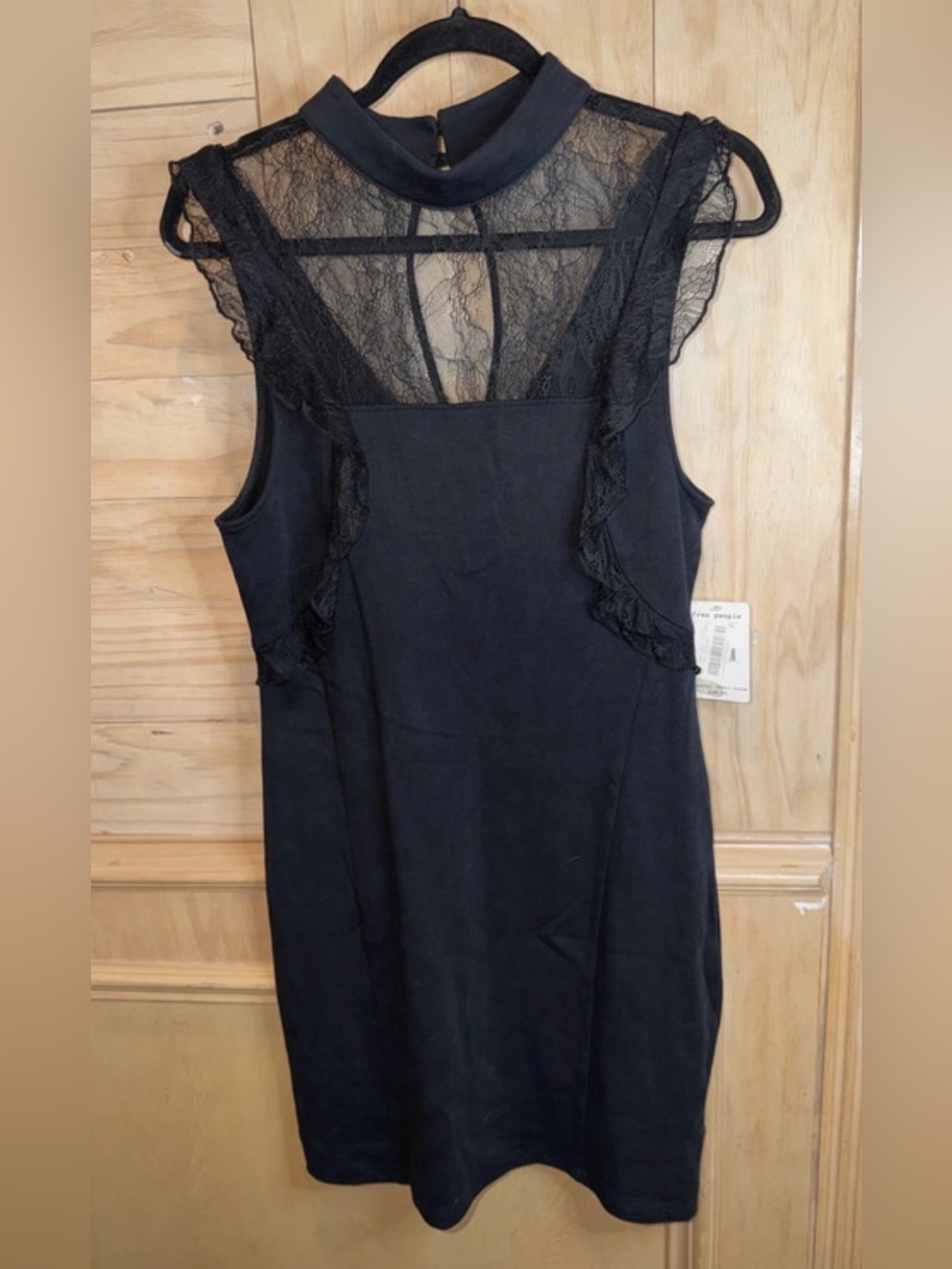 Free People Black Lace-Back Sleeveless Chemise